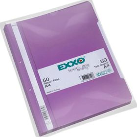 Exxo Plastik A4 Mor 50'li 1 Paket Telli Dosya