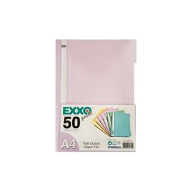 Exxo Pp Pastel A4 Lavanta 50'li Paket Telli Dosya