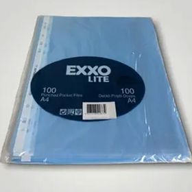 Exxo Renkli Pp Açık Mavi A4 100'lü Poşet Dosya