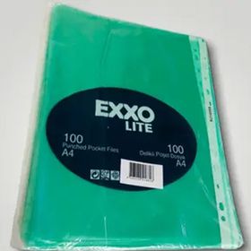 Exxo Renkli Pp Açık Yeşil A4 100'lü Poşet Dosya