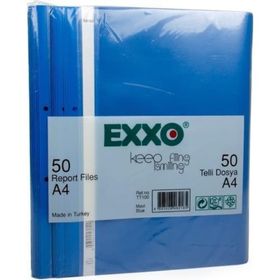 Exxo TT100 50'li Plastik A4 Mavi Telli Dosya