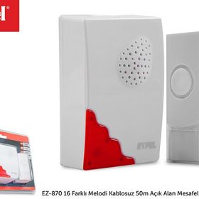 Eyfel EZ-840 16 Farklı Melodi Kablosuz 50m Açık Alan Mesafeli Pilli Kapı Zili