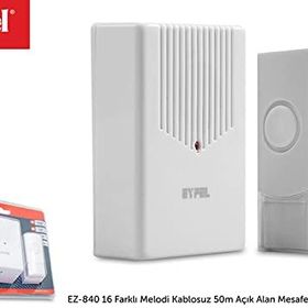 Eyfel EZ-840 16 Farklı Melodi Kablosuz 50m Açık Alan Mesafeli Pilli Kapı Zili