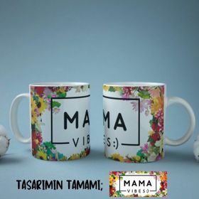 Eylül Design Anne Temalı Yazılı Özel Tasarım Tam Tur Baskılı Kupa Bardak