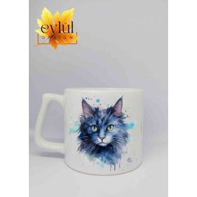 Eylül Design Kedi Baskılı Seramik Kupa Bardak