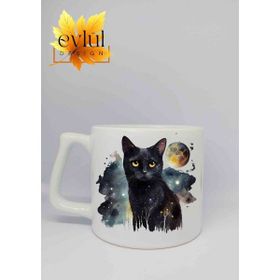 Eylül Design Kedi Baskılı Seramik Kupa Bardak