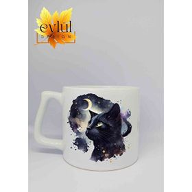Eylül Design Kedi Baskılı Seramik Kupa Bardak