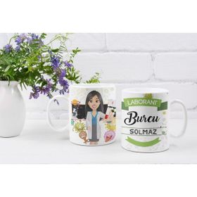 Eylül Design Kişiye Özel İsim Yazılı Laborant Özel Baskı Meslek Kupa