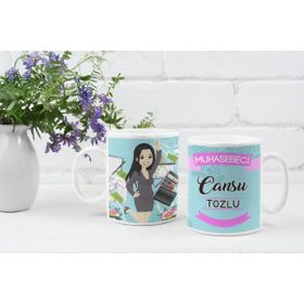 Eylül Design Kişiye Özel Isim Yazılı Muhasebeci Özel Baskı Meslek Kupa Bardak