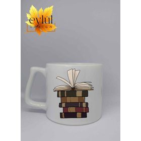 Eylül Design Kitap Temalı Özel Tasarım Baskılı Lüks Kupa