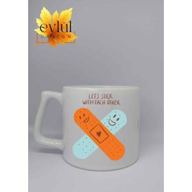 Eylül Design Sevimli Yarabantları Temalı Özel Tasarım Baskılı Lüks Seramik Kupa Bardak