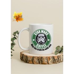Eylül Design Swar Wars Coffee Temalı Eğlenceli Özel Tasarım Baskılı Kupa Bardak