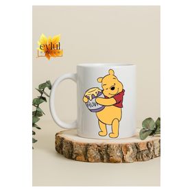 Eylül Design Winnie the Pooh Temalı Sevimli Eğlenceli Özel Tasarım Baskılı Kupa Bardak Hediye Bardak