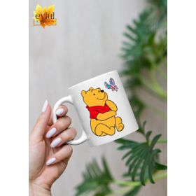Eylül Design Winnie the Pooh Temalı Sevimli Eğlenceli Özel Tasarım Baskılı Kupa Bardak Hediye Bardak
