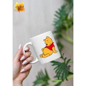Eylül Design Winnie the Pooh Temalı Sevimli Eğlenceli Özel Tasarım Baskılı Kupa Bardak Hediye Bardak