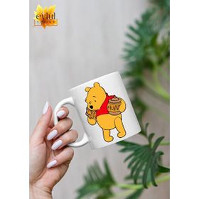 Eylül Design Winnie the Pooh Temalı Sevimli Eğlenceli Özel Tasarım Baskılı Kupa Bardak Hediye Bardak