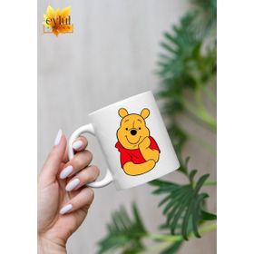 Eylül Design Winnie the Pooh Temalı Sevimli Eğlenceli Özel Tasarım Baskılı Kupa Bardak Hediye Bardak