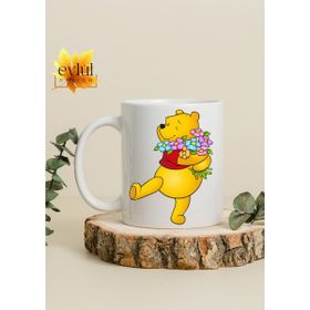 Eylül Design Winnie The Pooh Temalı Sevimli Eğlenceli Özel Tasarım Kupa Bardak