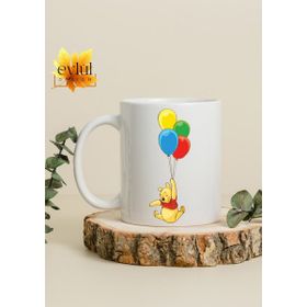 Eylül Design Winnie The Pooh Temalı Sevimli Eğlenceli Özel Tasarım Kupa Bardak