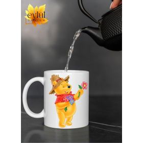 Eylül Design Winnie The Pooh Temalı Sevimli Eğlenceli Özel Tasarım Kupa Bardak