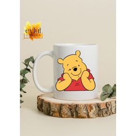 Eylül Design Winnie The Pooh Temalı Sevimli Eğlenceli Özel Tasarım Kupa Bardak