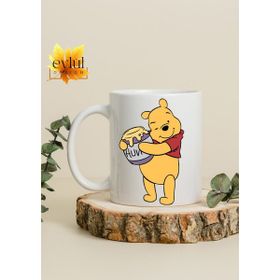 Eylül Design Winnie The Pooh Temalı Sevimli Eğlenceli Özel Tasarım Kupa Bardak