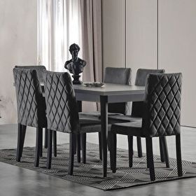 Eymense 000002 Zümrüt 6 Sandalyeli Yemek Masa Takımı
