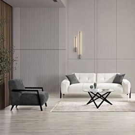 Eymense Dolex Siyah Kasa Modern Sırt Mekanizmalı Koltuk Takımı