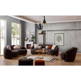 Eymense Elips Kahve 3+2+1 Koltuk Takımı