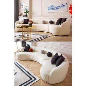 Eymense Elips Krem 3+2+1 Koltuk Takımı