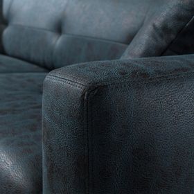 Eymense Endülüs Elektrikli Yataklı Üçlü Mavi Kanepe Çekyat