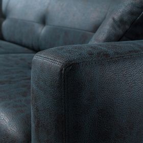 Eymense Endülüs Elektrikli Yataklı Üçlü Mavi Kanepe Çekyat