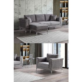 Eymense Gest Gri 3+1+Puf Koltuk Takımı
