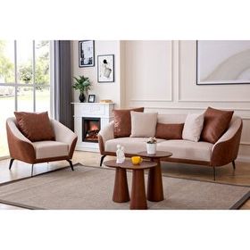Eymense Leia Modern Nubuk Sırtlı Keten Krem 3+1 Koltuk Takımı