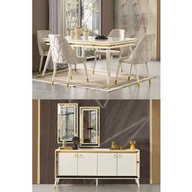 Eymense Lotus Gold Yemek Odası Takımı