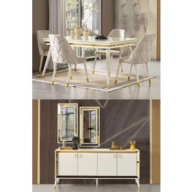 Eymense Lotus Gold Yemek Odası Takımı