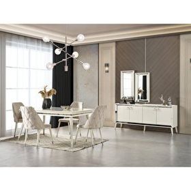 Eymense Lotus Silver Yemek Odası Takımı