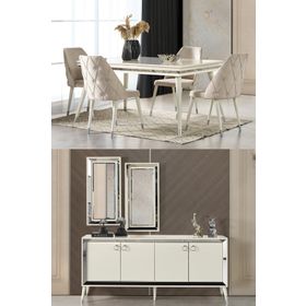 Eymense Lotus Silver Yemek Odası Takımı