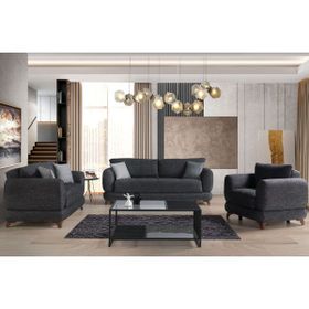 Eymense Rodos Çekyatlı Koltuk Takımı Antrasit 3+3+1+1 Çekyat