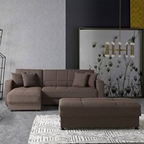 Eymense Roma Çekyatlı Puflu Yataklı Köşe Koltuk Takımı