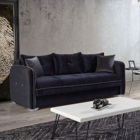 Eymense Torino Çekyatlı Antrasit Üçlü Kanepe Çekyat