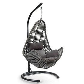 Eymense Zen Rattan Gri Gri Oturum Bahçe Salıncağı