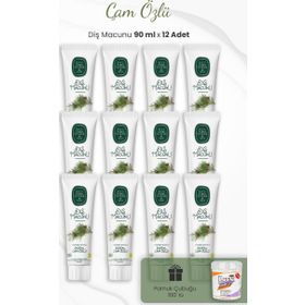 Eyüp Sabri Tuncer 12x90 ml Doğal Çam Özlü Diş Macunu + Kulak Çubuğu