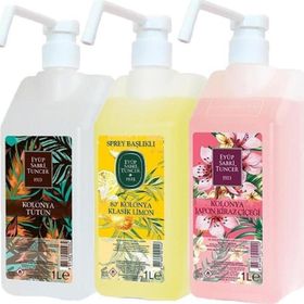 Eyüp Sabri Tuncer 3x1 lt Klasik Limon + Tütün + Japon Kiraz Çiçeği Sprey Başlıklı Kolonya