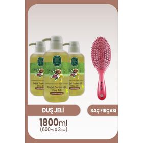 Eyüp Sabri Tuncer 3x600 ml Zeytinyağlı Duş Jeli + Saç Fırçası