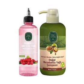 Eyüp Sabri Tuncer 500 ml Frambuazlı Sirke Saç Toniği + 600 ml Doğal Macadamia Yağlı Şampuan