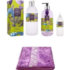 Eyüp Sabri Tuncer Alaçatı Lavanta 3 lü Set + 30 x 50 cm El ve Yüz Havlusu