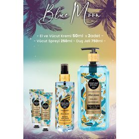 Eyüp Sabri Tuncer Blue Moon 750 ml Duş Jeli + 250 ml Blue Moon Vücut Spreyi + Blue Moon 2x50 ml El ve Vücut Kremi