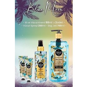 Eyüp Sabri Tuncer Blue Moon 750 ml Duş Jeli + 250 ml Blue Moon Vücut Spreyi + Blue Moon 2x50 ml El ve Vücut Kremi