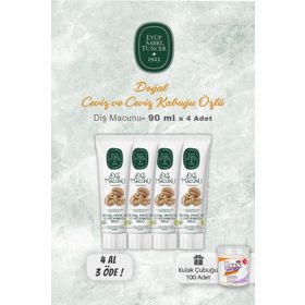 Eyüp Sabri Tuncer Ceviz ve Kabuğu Özlü 4x90 ml Diş Macunu + Pamuk Çubuğu